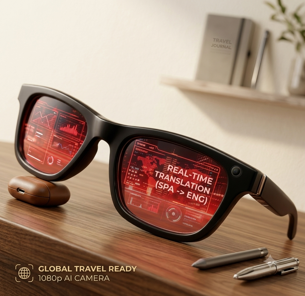 2026 New Smart AI Glasses 1080P HD Video Record Camera ChatGPT Bluetooth Call 32GB ROM Language Translation Music Sunglasses Men